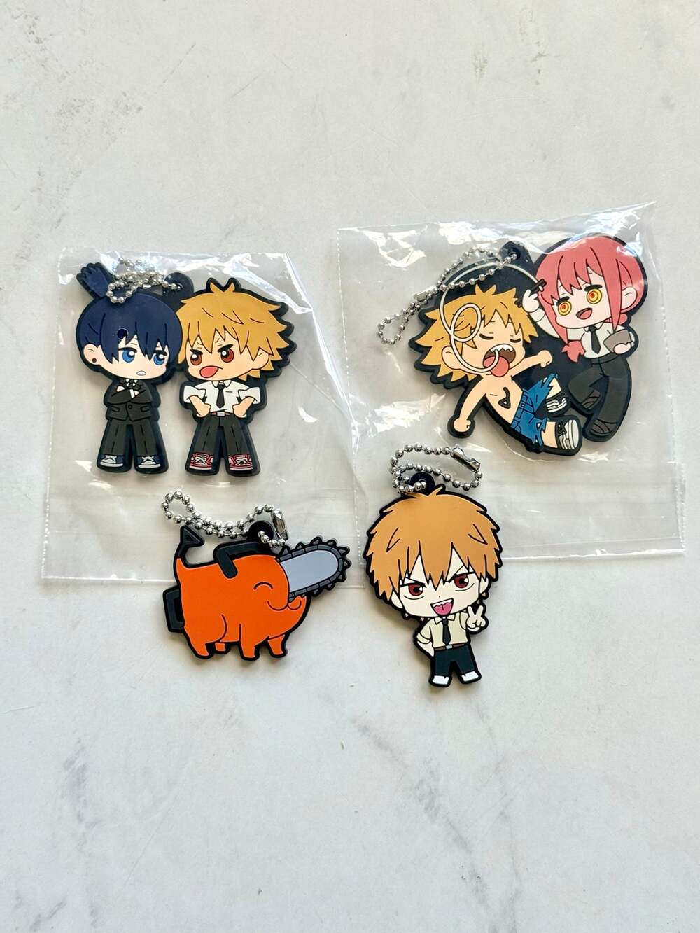Chainsaw Man Rubber Keychain Lot 4 Denji Pochita Aki Makima Japan Anime